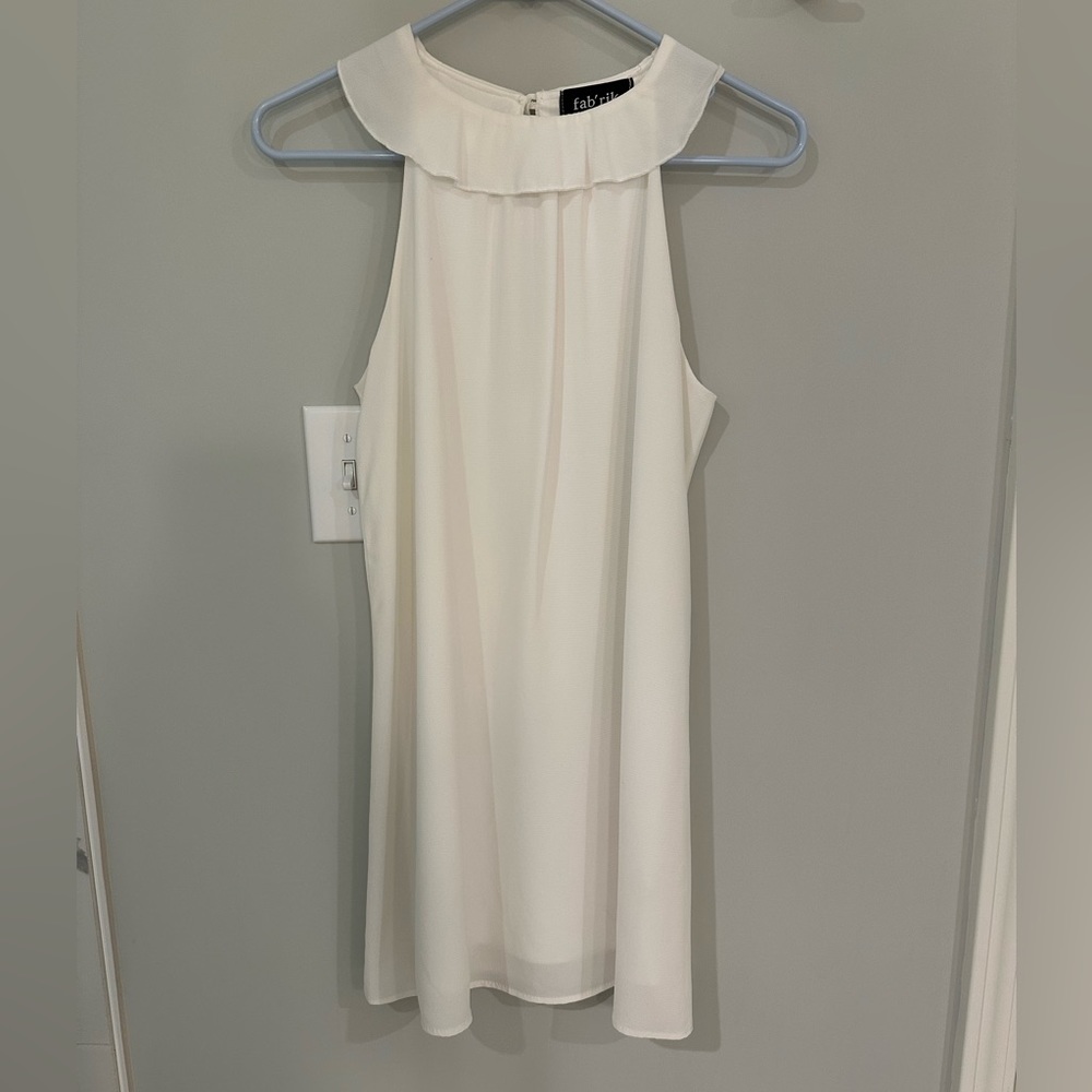 fab’rik chiffon white dress worn once
